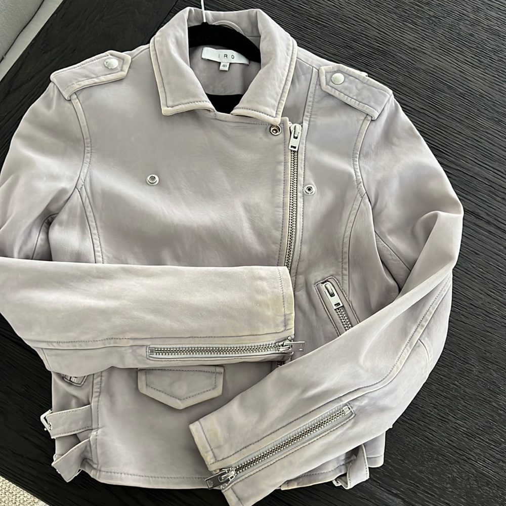 Iro Lavender Biker Leather Jacket